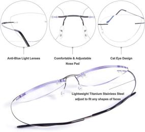img 1 attached to FEISEDY Lightweight Titanium Stainless Anti Blue Vision Care for Reading Glasses