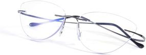 img 4 attached to FEISEDY Lightweight Titanium Stainless Anti Blue Vision Care for Reading Glasses