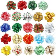 🎁 48 christmas gift wrap pull bows (5” wide) with ribbon for boxing day decorations & holiday present wrapping logo