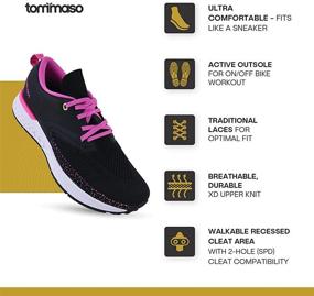 img 3 attached to Tommaso Capri Knit Women's Indoor Cycling Shoe Bundle - Walkable, SPD Compatible, White/Grey/Black/Pink