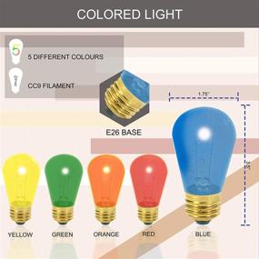 img 2 attached to 🌈 DYSMIO Multi-Colored S14 Bulbs - Energy-Efficient 11W Incandescent Replacement Glass Light Bulbs for Indoor/Outdoor Use - Commercial Grade String Lights - E26 Medium Base - Pack of 20