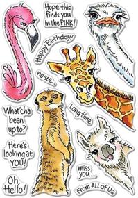 img 4 attached to 🦒 Animals Watching You Metal Cutting Dies DIY Die-cuts and Clear Rubber Stamps Set for Stamping, Scrapbooking, Embossing, Stenciling, Albums, Gift Cards, Home Decoration, and Paper Crafts