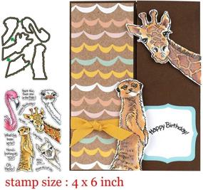 img 2 attached to 🦒 Animals Watching You Metal Cutting Dies DIY Die-cuts and Clear Rubber Stamps Set for Stamping, Scrapbooking, Embossing, Stenciling, Albums, Gift Cards, Home Decoration, and Paper Crafts