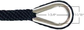 img 1 attached to ⚓️ Premium Black Solid Braid MFP Anchor Line with Thimble - Extreme Max BoatTector, 1/2in x 100ft