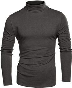 img 3 attached to 👕 JINIDU Slim Fit Turtleneck T Shirts for Men - Casual Cotton Thermal Pullover Sweaters