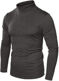 img 4 attached to 👕 JINIDU Slim Fit Turtleneck T Shirts for Men - Casual Cotton Thermal Pullover Sweaters