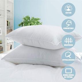 img 3 attached to 🛏️ Premium King Size Bed Pillows for Sleeping - 2 Pack, Down Alternative, Non-Flattening, Luxury Hotel Quality