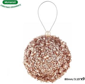 img 1 attached to 🎄 Sparkling Rose Gold Christmas Ball Ornaments