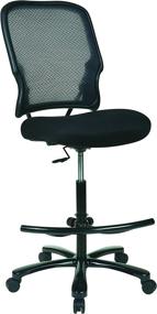 img 1 attached to 🪑 Ultimate Comfort and Support: SPACE Seating Big and Tall Dual Layer AirGrid Drafting Chair with Adjustable Footring and Gunmetal Finish Base, Black