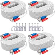🔥 annke 4x100ft ul certified fire-rated 2-in-1 video power cable for cctv dvr wired video security camera systems, includes free bnc rca connector and 100pcs cable clips (white)-w100 ul logo