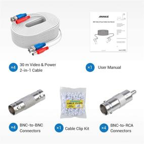 img 3 attached to 🔥 ANNKE 4x100ft UL Certified Fire-Rated 2-in-1 Video Power Cable for CCTV DVR Wired Video Security Camera Systems, Includes Free BNC RCA Connector and 100pcs Cable Clips (White)-W100 UL