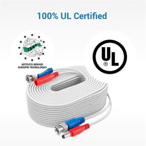 img 2 attached to 🔥 ANNKE 4x100ft UL Certified Fire-Rated 2-in-1 Video Power Cable for CCTV DVR Wired Video Security Camera Systems, Includes Free BNC RCA Connector and 100pcs Cable Clips (White)-W100 UL