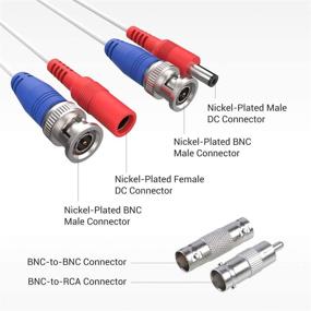 img 1 attached to 🔥 ANNKE 4x100ft UL Certified Fire-Rated 2-in-1 Video Power Cable for CCTV DVR Wired Video Security Camera Systems, Includes Free BNC RCA Connector and 100pcs Cable Clips (White)-W100 UL