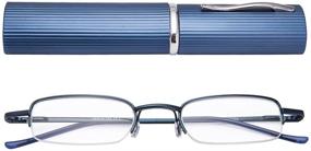 img 3 attached to 👓 2 Pairs of Slim Pen Clip Portable Aluminum Hard Case Reading Glasses with Classic Spring Hinges - EYEGUARD