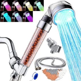 img 4 attached to SEANADO LED Handheld Shower Head with Hose, Replacement Filter, Shower Bracket, Rainfall, 🚿 7 Colors Changing - High Pressure Spray Filter Showerheads, Waterproof Lights for Hard Water