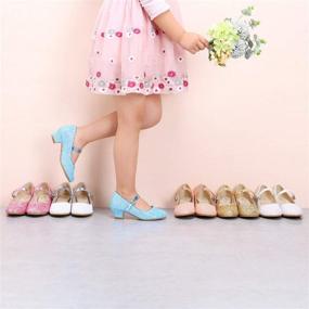 img 2 attached to EIGHT KM Girls High Heel Dress Shoes: Mary Jane Princess Wedding Party Pumps for Kids Toddler - Stylish & Comfortable!