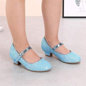 img 3 attached to EIGHT KM Girls High Heel Dress Shoes: Mary Jane Princess Wedding Party Pumps for Kids Toddler - Stylish & Comfortable!