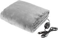 stalwart electric car blanket - heated 12v travel throw for outdoor use - fleece material, 3 adjustable settings, auto shutoff - ideal for road trips, tailgating, camping, and more (gray) logo