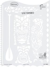 img 1 attached to Unlock Your Creativity with Artool Freehand Airbrush Templates: Tiki Trouble Stencil - A Must-Have for Personalized Artwork