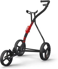 img 4 attached to Enhance Your Golfing Experience with the Red 3-Wheel Golf Trolley, Cart, and Push & Pull Carts