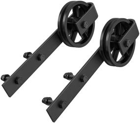 img 3 attached to Enhance Your Barn Door with WINSOON Sliding Hardware Hangers - Big Spoke Wheel Design (2PCS)