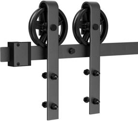 img 1 attached to Enhance Your Barn Door with WINSOON Sliding Hardware Hangers - Big Spoke Wheel Design (2PCS)