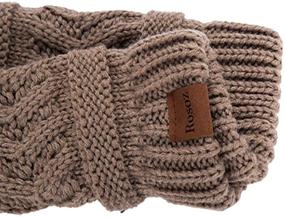 img 1 attached to 🧣 Soft Stretch Cable Knit Messy High Bun Hat for Women - Rosoz Ponytail Beanie for Winter Warmth