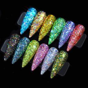 img 3 attached to 💅 Sethexy 12 Colors Holographic Glitter Superfine Nail Sequins Mix Iridescent Paillettes for Nail Art (A)