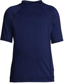 img 4 attached to 👕 Lands' End Boys' Short Sleeve Rash Guard with UPF 50 Sun Protection