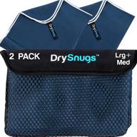 🧳 drysnugs 2 pack travel towels - large and medium - quick-dry microfiber towels for body, camping, sports, gym, beach, and travel use логотип