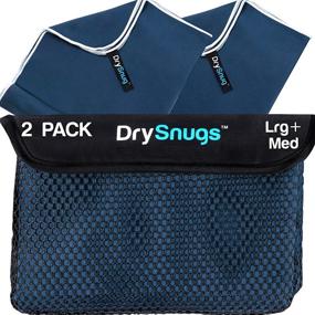 img 4 attached to 🧳 DrySnugs 2 Pack Travel Towels - Large and Medium - Quick-Dry Microfiber Towels for Body, Camping, Sports, Gym, Beach, and Travel Use