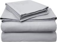 🛏️ bumble luxury percale 4 piece bed sheet set - 100% usa grown best pima cotton sheets - ultra crisp & smooth finish cooling sheets - classy supima cotton - queen size, light grey - elevated bedding experience! logo