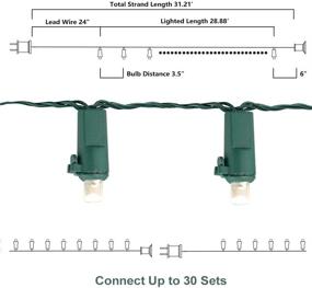 img 3 attached to 🎄 EAMBRITE 31ft 100 LEDs Pure White Christmas Micro String Lights - Connectable Set for Patio, Christmas Tree, Garden, Yard, Window, Wreath, Balcony, Bedside - UL Certified