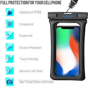 img 3 attached to 📱 GLBSUNION Floating Waterproof Phone Case: 2-Pack IPX8 Lanyard Waterproof Pouch for iPhone 12, Galaxy S21, and More!