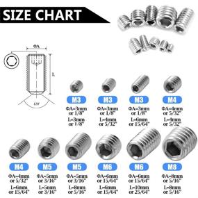 img 3 attached to Yakamoz 200Pcs Stainless Assortment Fasteners