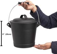 🔥 black aboniris mini ash bucket set with shovel, lid, 1.32 gallon (5 litre) логотип