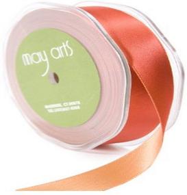 img 1 attached to 🎀 Rust and Gold Satin Ribbon - May Arts, 5/8-Inch Wide