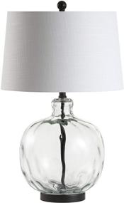 img 1 attached to 🏠 Jonathan JYL1067A Rae 26.5" Glass/Metal LED Lamp - Cottage, French Country, Rustic, Transitional for Bedroom, Living Room, Office, College Dorm, Coffee Table, Bookcase - Clear/Black