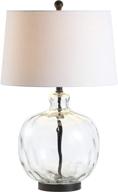 🏠 jonathan jyl1067a rae 26.5" glass/metal led lamp - cottage, french country, rustic, transitional for bedroom, living room, office, college dorm, coffee table, bookcase - clear/black логотип