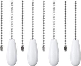 img 4 attached to 🪢 White Wooden Pull Chain Extension for Ceiling Fan/Light, 4-Pack - Ceiling Fan Chain Pulls