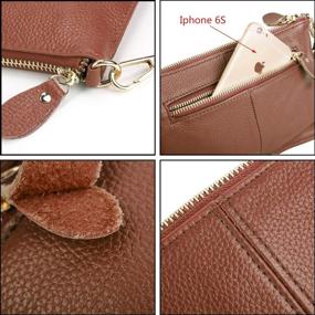 img 1 attached to 👛 YALUXE Clutch Wristlet: Stylish Real Leather Wallet with RFID Blocking & Shoulder Chain