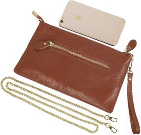 img 2 attached to 👛 YALUXE Clutch Wristlet: Stylish Real Leather Wallet with RFID Blocking & Shoulder Chain