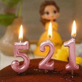 img 2 attached to 3rd Pink Birthday Candle - 3 Years - Happy Birthday Number 3 Cake 🎂 Topper Decoration for Party - Ideal for Kids, Adults, and Numerals 30, 23, 37, 33, 13