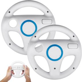 img 4 attached to 🎮 Enhance Your Racing Game Experience with 2Pack Mario Kart Steering Wheels for Nintendo Wii Remote!