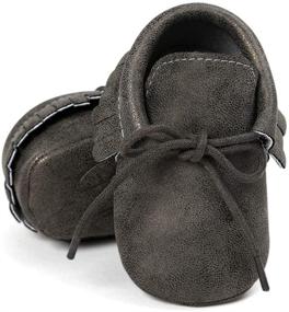 img 2 attached to Meckior First Walkers - Unisex Baby Moccasins Soft Sole Tassels Prewalker Anti-Slip Loafer Shoes for Boys and Girls