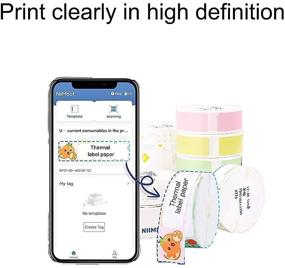 img 1 attached to 🖨️ NiiMbot D11: Wireless Bluetooth Mini Label Maker with Thermal Printing and Built-in Tape