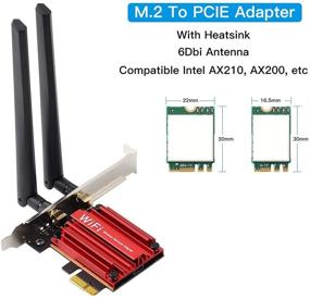 img 2 attached to Адаптер PCI-E Wireless M.2 NGFF WiFi BT для Intel 3160NGW 7260NGW 8260NGW 9260NGW AX200NGW AX210NGW Killer WiFi 6 AX1650 - WiFi-карта не входит в комплект