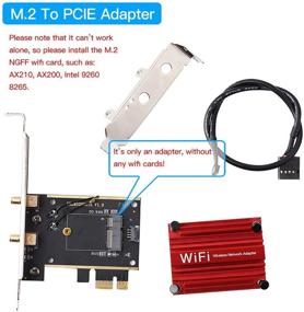 img 1 attached to Адаптер PCI-E Wireless M.2 NGFF WiFi BT для Intel 3160NGW 7260NGW 8260NGW 9260NGW AX200NGW AX210NGW Killer WiFi 6 AX1650 - WiFi-карта не входит в комплект