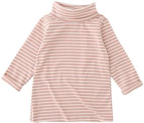 img 4 attached to 👚 Mud Kingdom Striped Long Sleeve Tee Shirt for Little Girls with Turtleneck