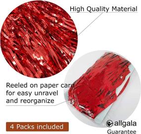 img 2 attached to Allgala Metalic Backdrop Curtains Décor Red BD52505
